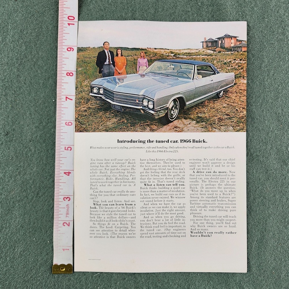 1966 Buick Electra 225 Vintage Magazine Print Advertisement VTG Car Ad ART
